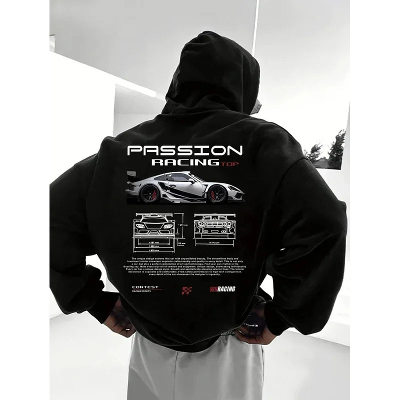 Men's casual hoodie alphabet print loose fit - Temu Bahrain streetwear 22ss men clothing hoodies hoodie men one piece haikyuu