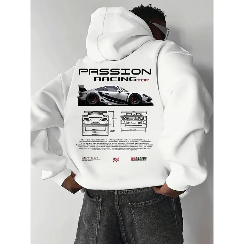 Men's casual hoodie alphabet print loose fit - Temu Bahrain streetwear 22ss men clothing hoodies hoodie men one piece haikyuu