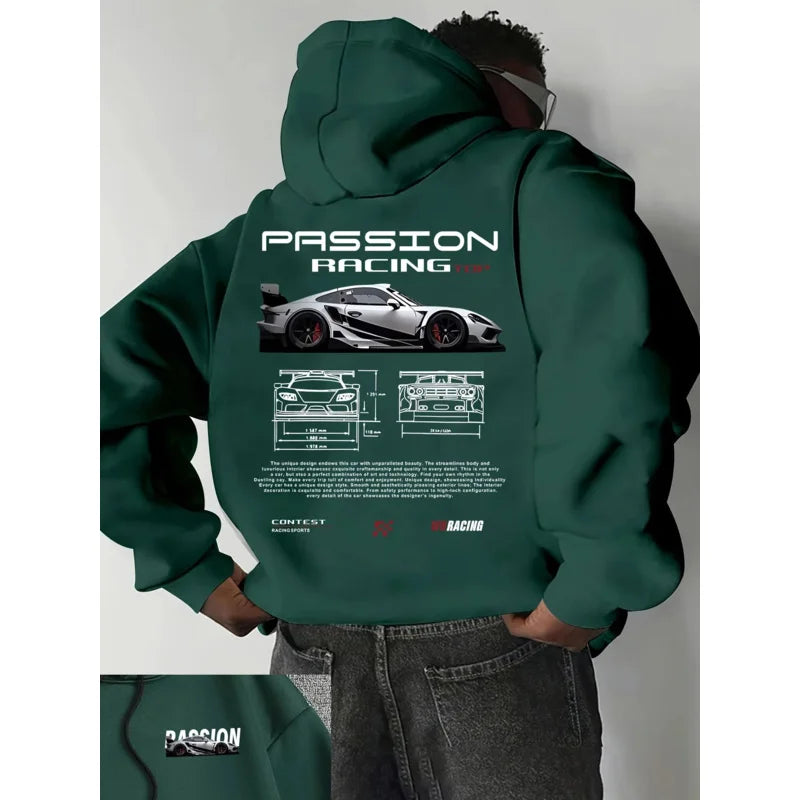 Men's casual hoodie alphabet print loose fit - Temu Bahrain streetwear 22ss men clothing hoodies hoodie men one piece haikyuu