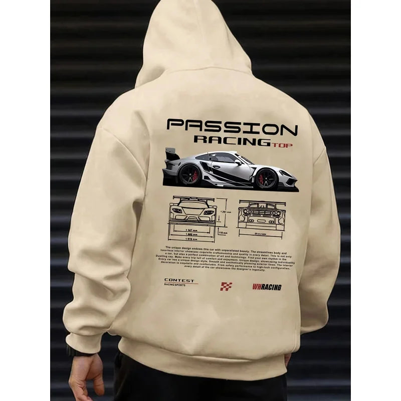 Men's casual hoodie alphabet print loose fit - Temu Bahrain streetwear 22ss men clothing hoodies hoodie men one piece haikyuu